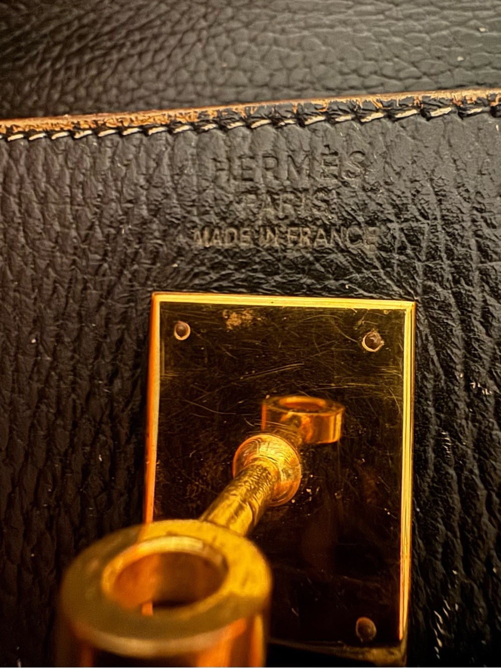 Hermès Vintage Repainted to Black- 35 cm Kelly
